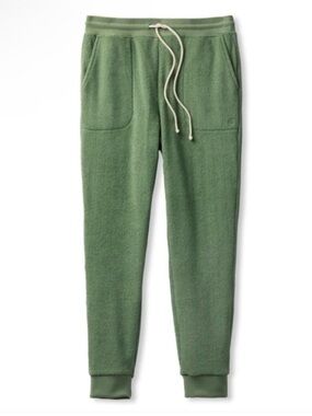 Outerknown Olive Terry Kids Drawstring Lounge Pants with Cream Tie